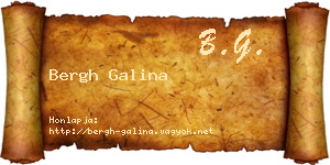 Bergh Galina névjegykártya